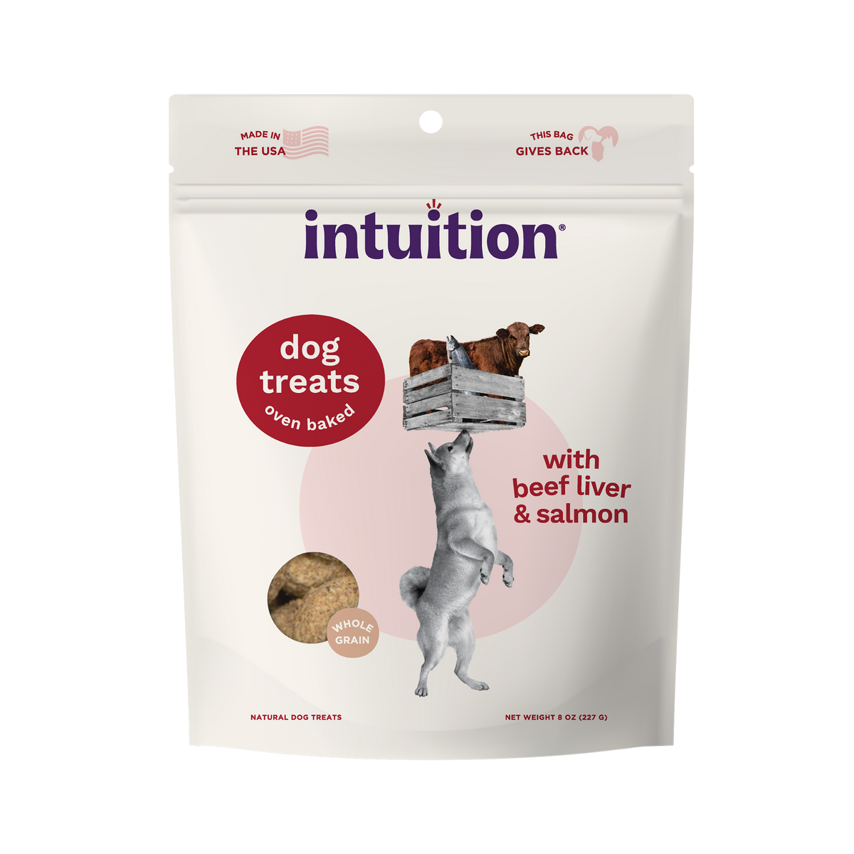Intuition Oven Baked Dog Treats with Beef & Salmon 8 oz