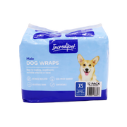 Incredipet Extra Small Disposable Male Dog Wraps 12 pk