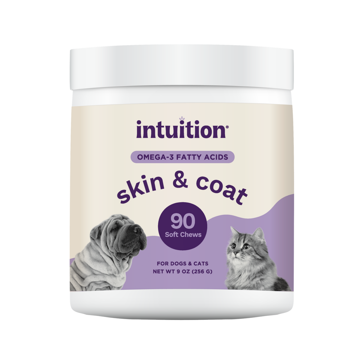 Intuition Soft Chews Skin & Coat Supplement for Dogs & Cats 90 ct