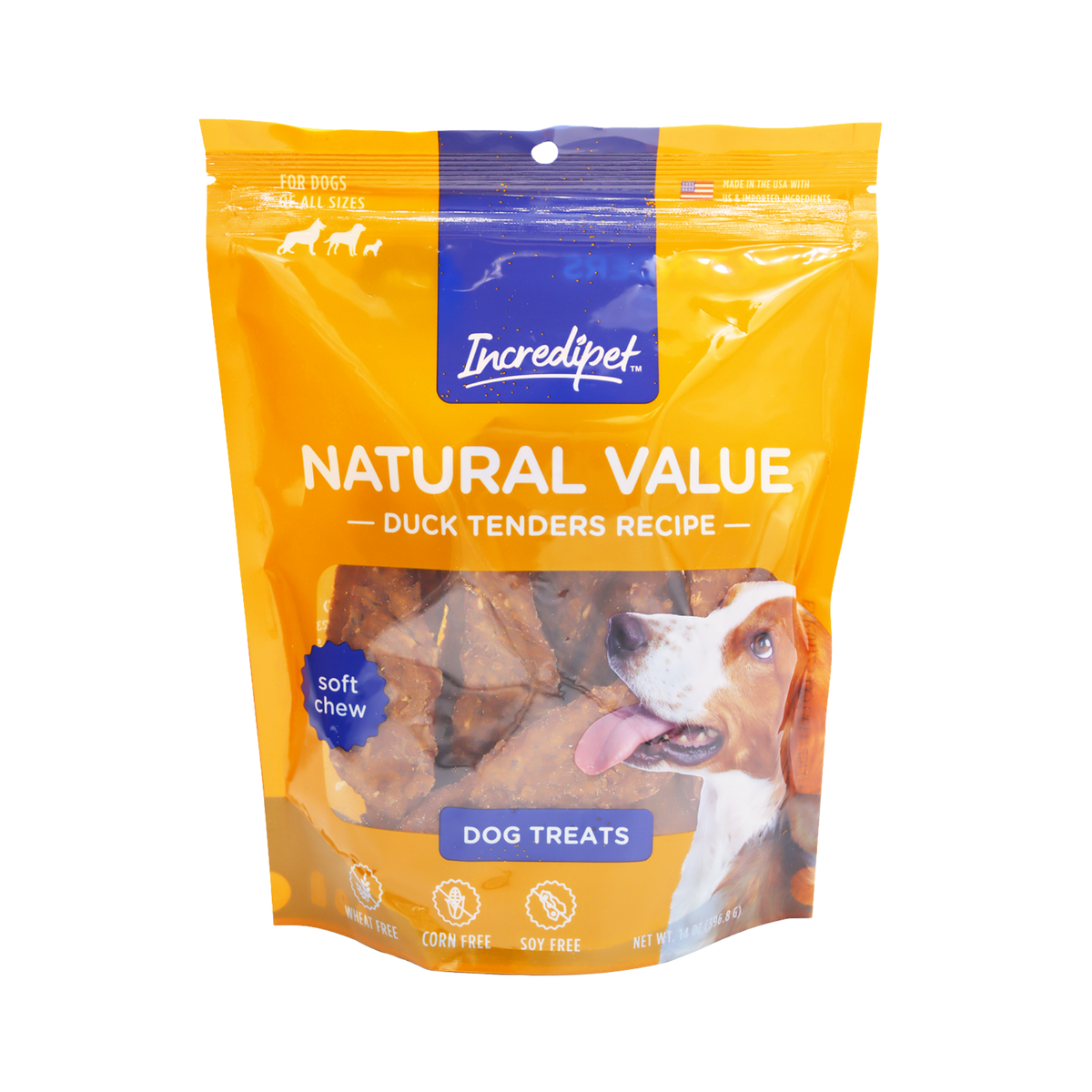 Incredipet Natural Value Duck Tenders Recipe Dog Treats 14 oz
