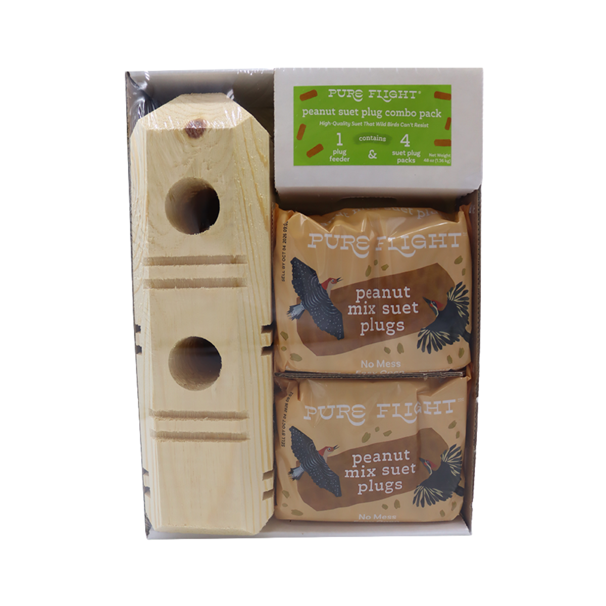 Pure Flight Peanut Suet Plug Combo Pack with Feeder