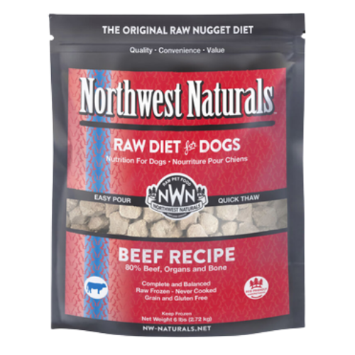 Northwest Naturals Frozen Raw Diet for Dogs- Beef Nuggets Recipe 6 lb