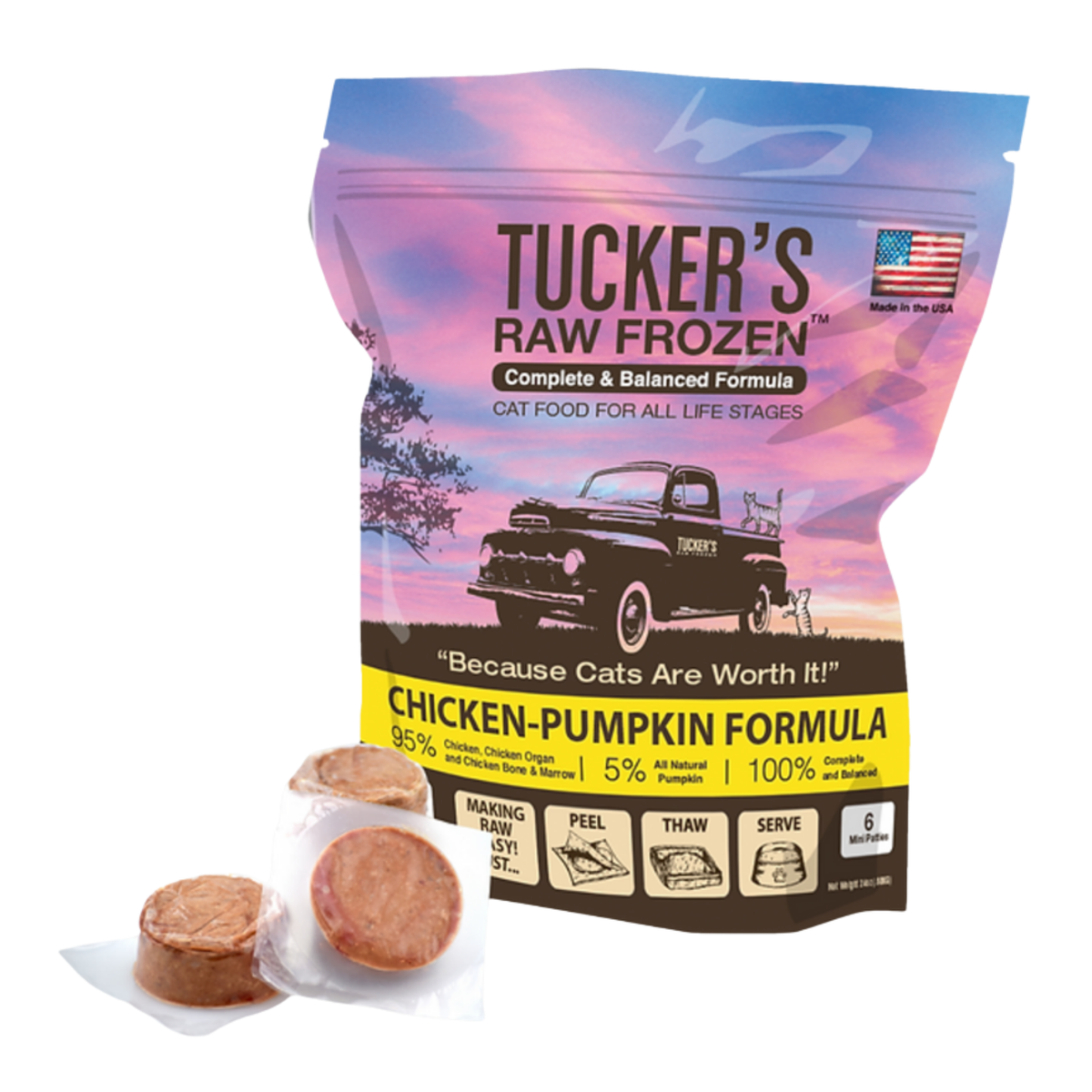 Tucker's Chicken & Pumpkin Raw Frozen Cat Food 24 oz
