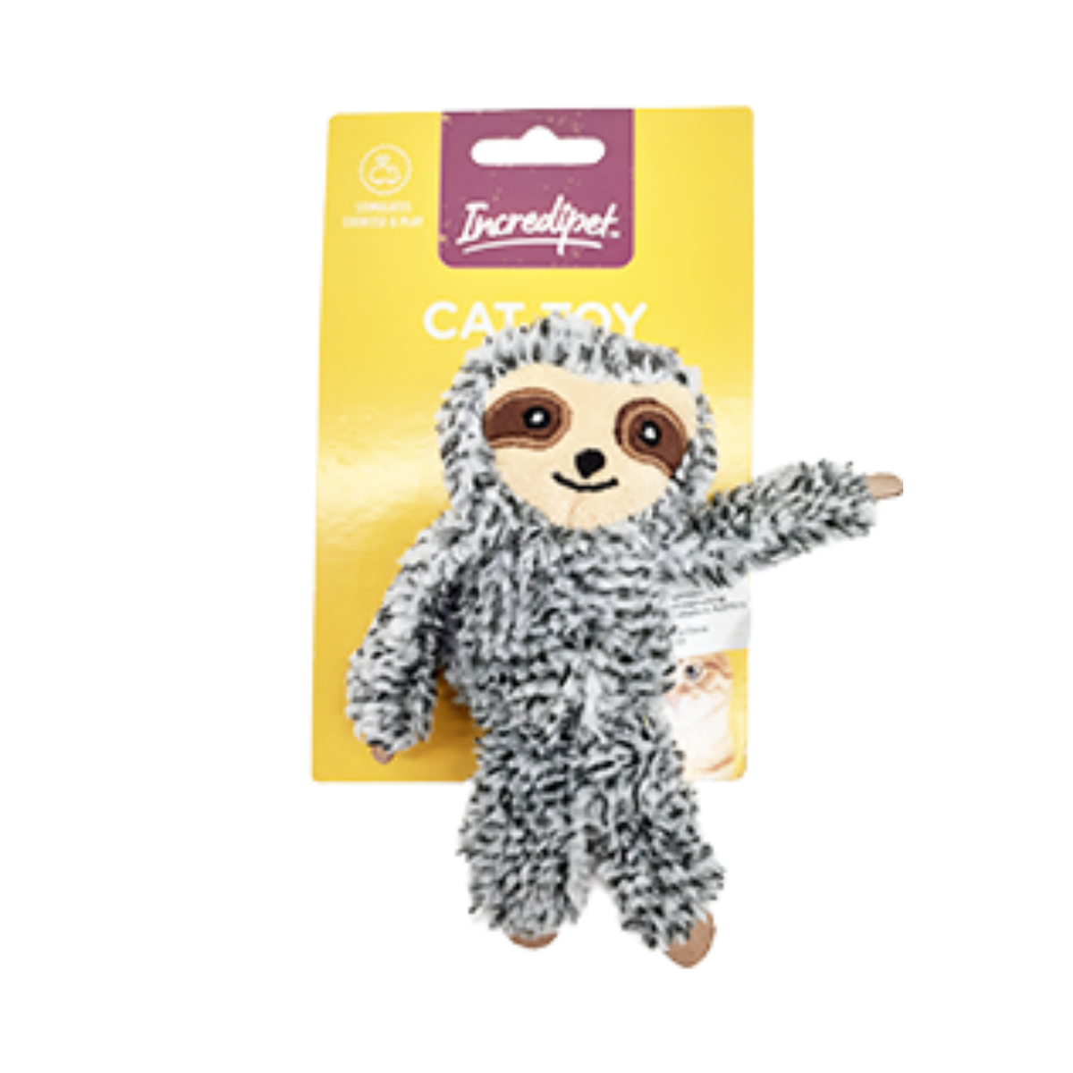 Incredipet Plush Sloth Cat Toy