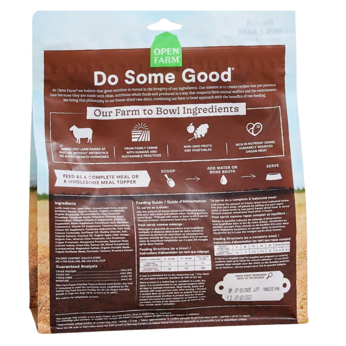 Open Farm Pasture-Raised Lamb Freeze-Dried Dog Food 13.5 oz