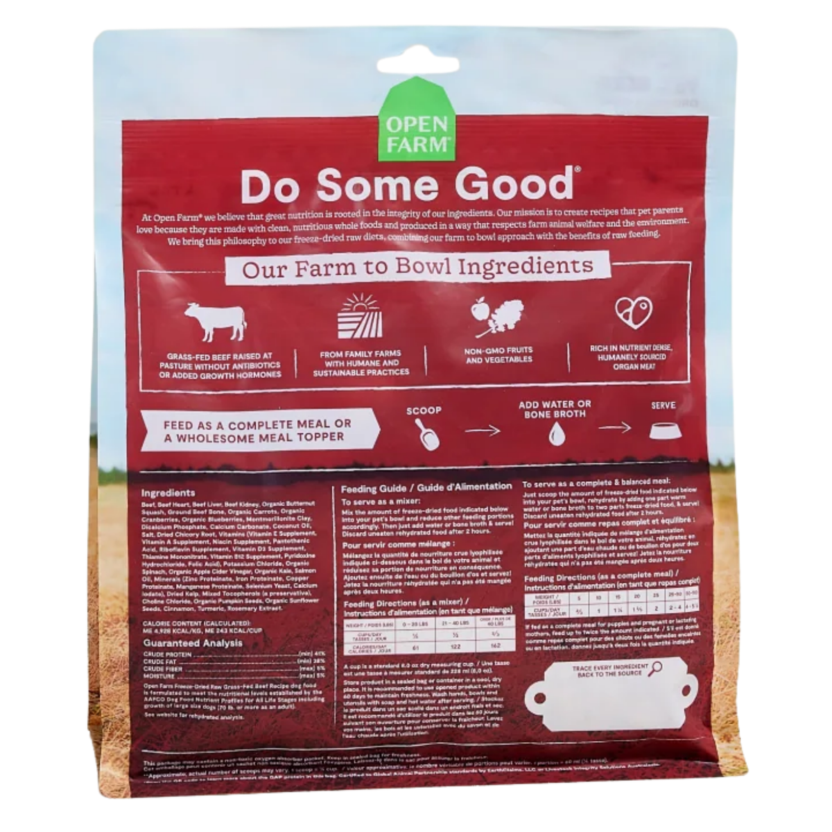 Open Farm Grass-Fed Beef Freeze-Dried Raw Dog Food 13.5 oz