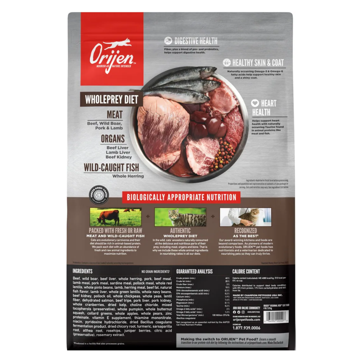 Orijen Regional Red Grain-Free Dry Cat Food 4 lb
