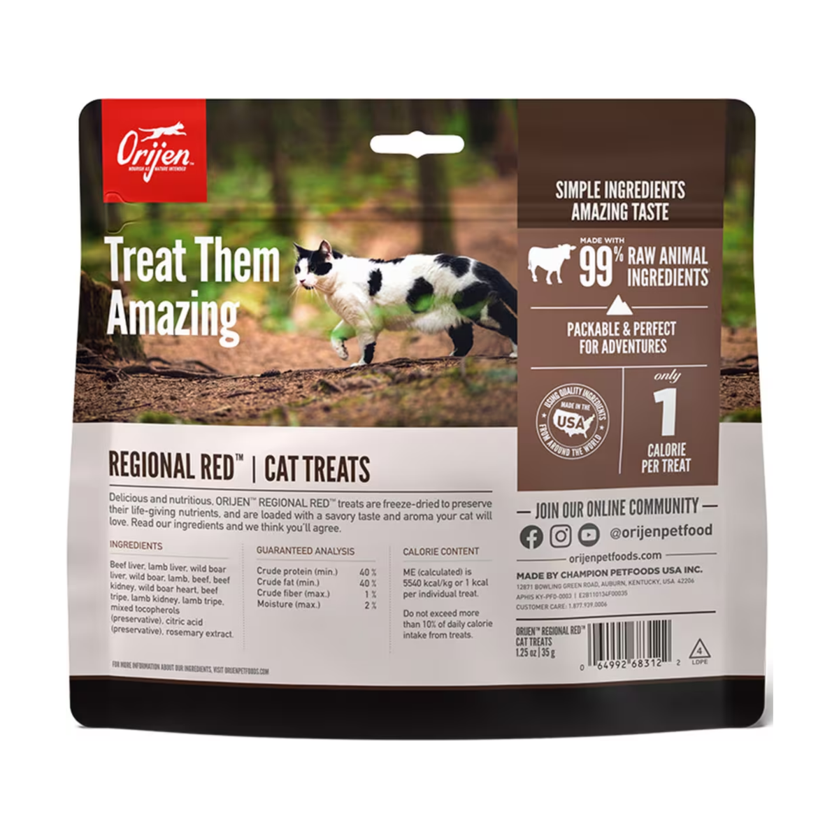 Orijen Regional Red Freeze-Dried Cat Treats 1.25 oz
