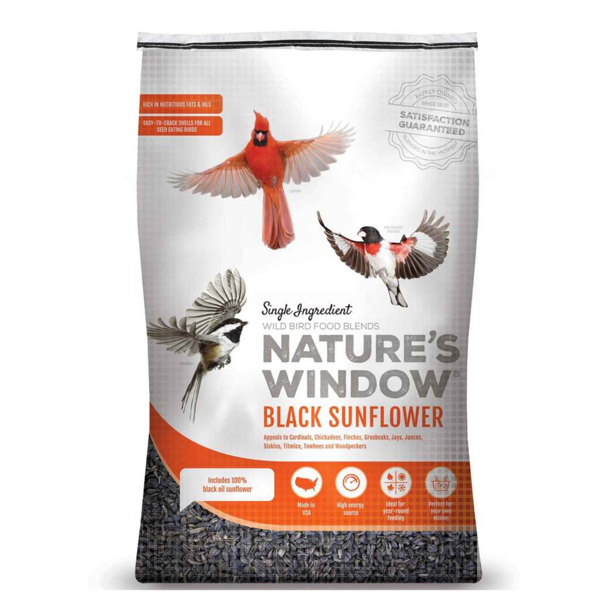 Nature's Window Black Oil Sunflower Seed Wild Bird Feed