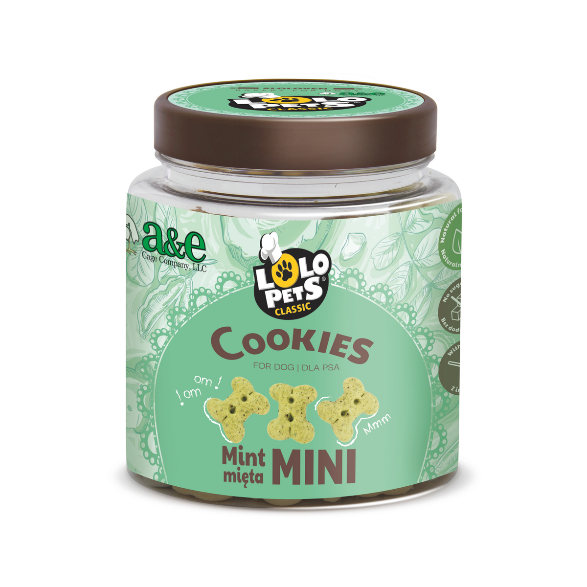 A&E Lolo Pets Classic Mini Bone Shaped Mint Flavored Dog Biscuit Treats
