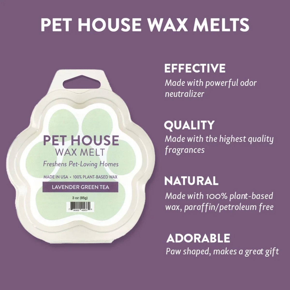 Pet House Lavender Green Tea Wax Melt 3 oz