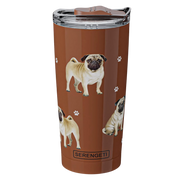 E & S Imports Serengeti Pug Stainless Steel, Vacuum Insulated Tumbler with Spill Proof Lid 20 oz