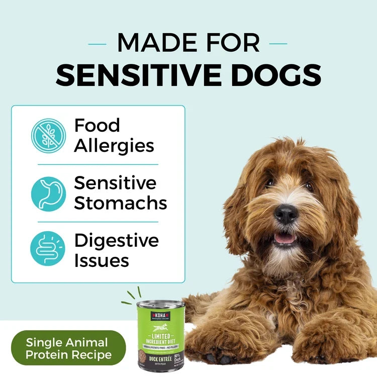 Koha Limited Ingredient Diet Duck Entrée with Pear for Adult Dogs