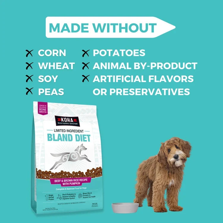 Koha Bland Limited Ingredient Diet Beef & Brown Rice Recipe Dry Dog Food
