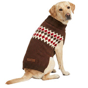 Petrageous Eddie Bauer Fair Isle Dog Sweater, Brown