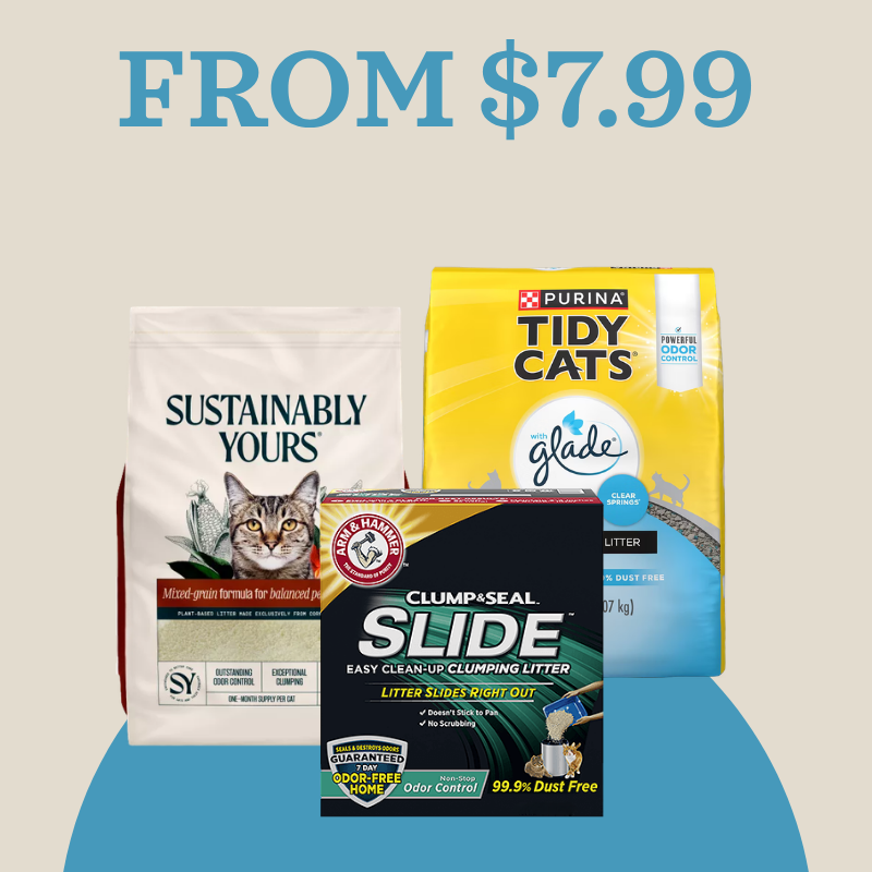Cat litter starting from $7.99