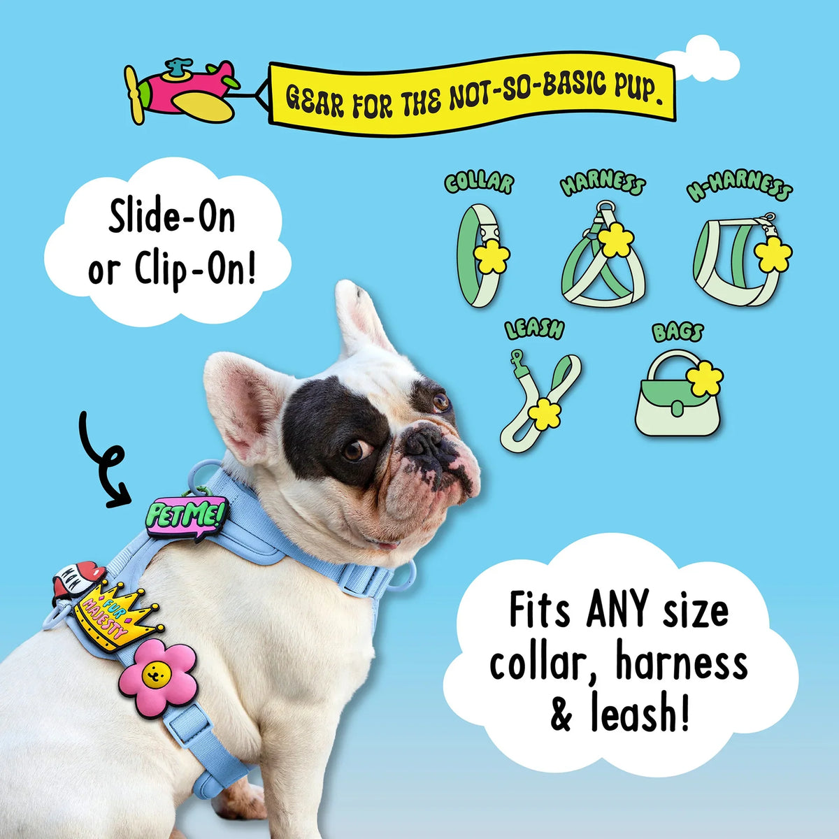 Jibys Caution "Do Not Pet" Dog Collar Charm