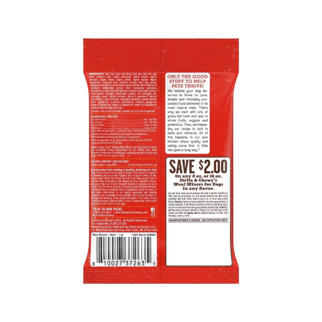 Stella & Chewy's Stella's Super Beef Recipe Freeze-Dried Meal Mixer for Dogs