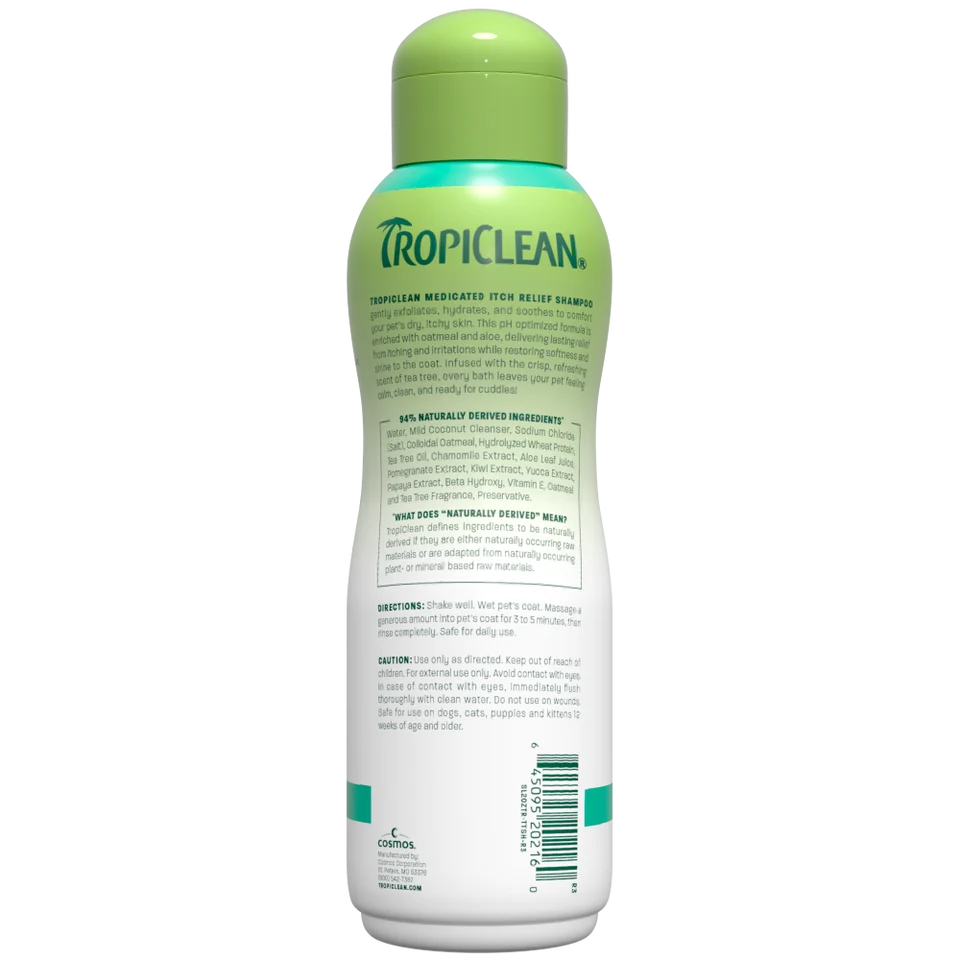 Tropiclean Oatmeal And Tea Tree Medicated Shampoo For Pets 20 oz