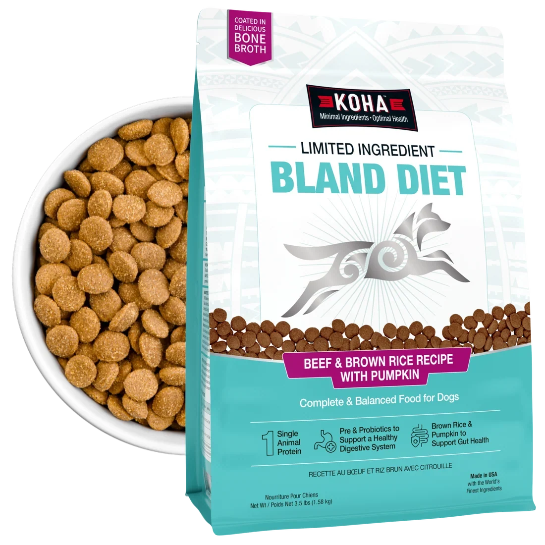 Koha Bland Limited Ingredient Diet Beef & Brown Rice Recipe Dry Dog Food