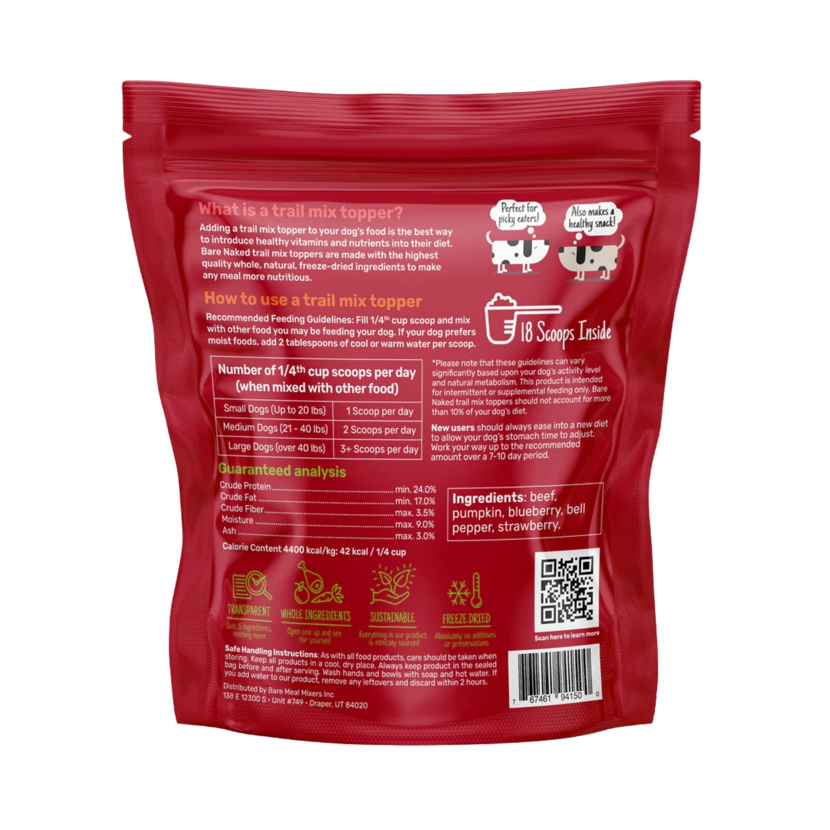 Bare Naked Pet Company Beef Trail Mix Dog Food Topper