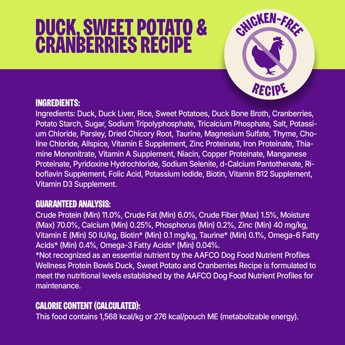 Wellness Protein Bowls Adult Wholesome Grains Duck, Sweet Potato & Cranberries Fresh Alternative Dog Food