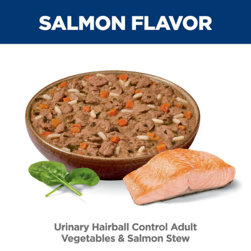 Hill's Science Diet Urinary and Hairball Control Vegetables and Salmon Stew Wet Food for Adult Cats