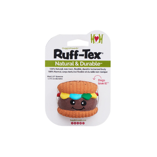 Hugglehounds Ruff-Tex Big Buns Hamburger Squeaky Dog Toy Small Dog