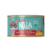 Love Nala Chicken Flaked with Sweet Potato and Tomato Recipe Dinner in Broth Wet Food for Adult Cats