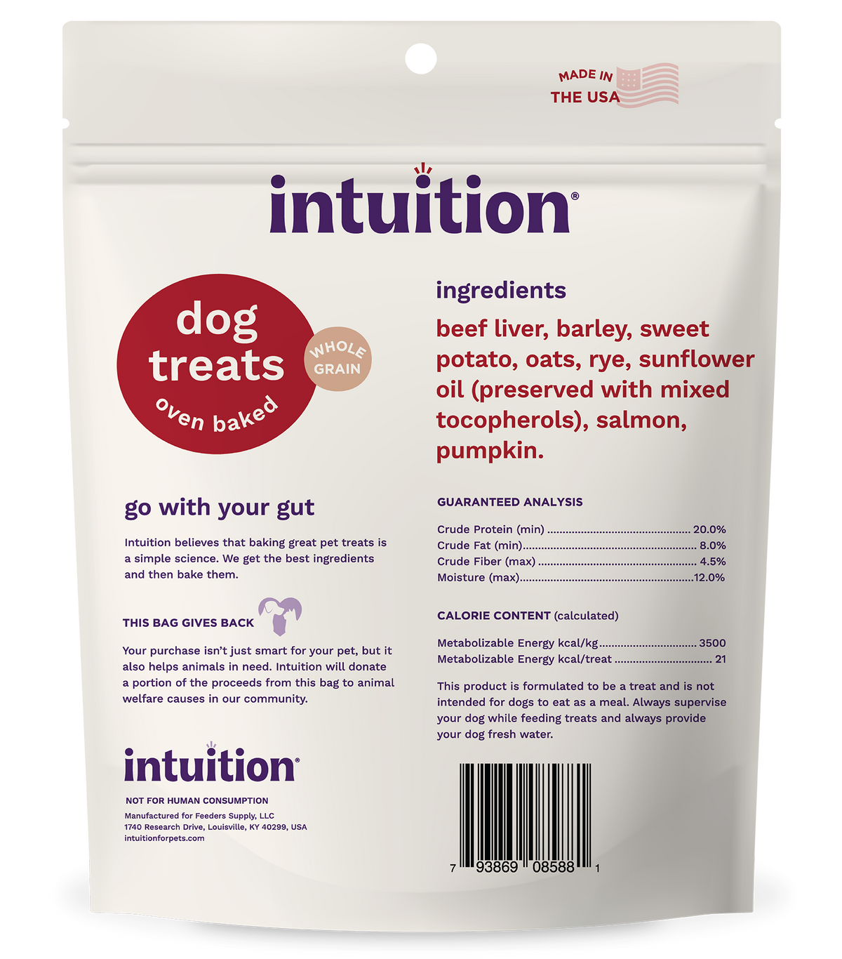 Intuition Oven Baked Dog Treats with Beef & Salmon 8 oz