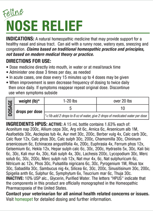 Homeopet Feline Nose Relief