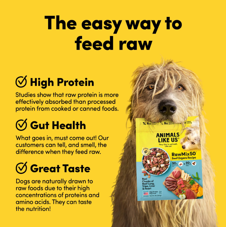 Animals Like Us RawMix50 Beef Organs Recipe Freeze-Dried Raw Dog Food