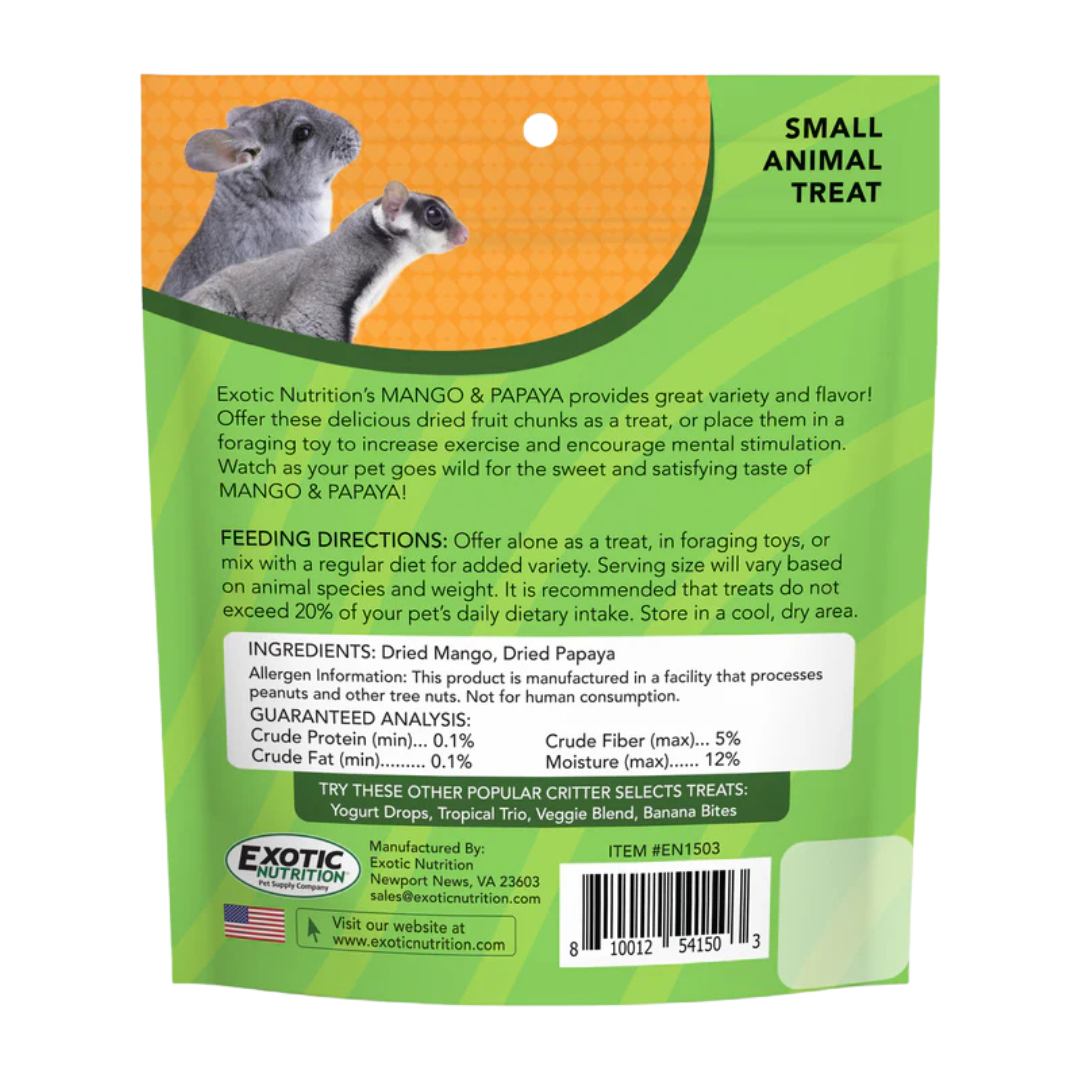Exotic Nutrition Pet Supplies Mango & Papaya Small Animal Treat 4.5 oz