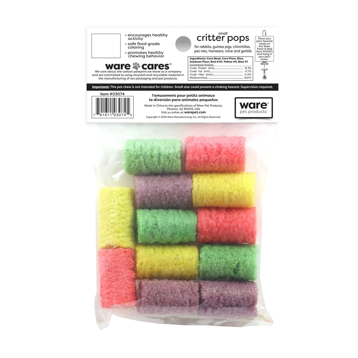 Ware Small Critter Rice Pops Small Animal Treats 12 ct