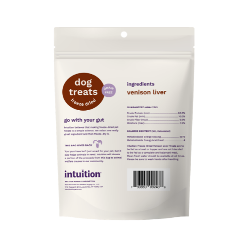 Intuition Freeze-Dried Venison Dog Treats 2.6 oz