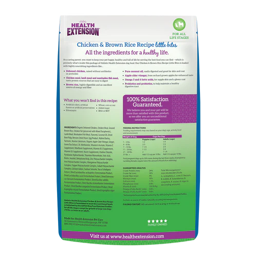 Health Extension Little Bites Chicken & Brown Rice Recipe All Life Stages Dry Dog Food