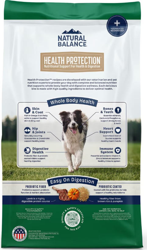 Natural Balance Health Protection Adult Lamb, Brown Rice & Pumpkin Dry Dog Food