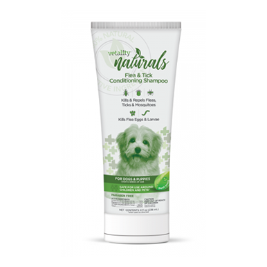 Vetality Naturals Flea & Tick Conditioning Shampoo for Dogs, Kills & Repels Fleas, Ticks & Mosquitoes 8 oz