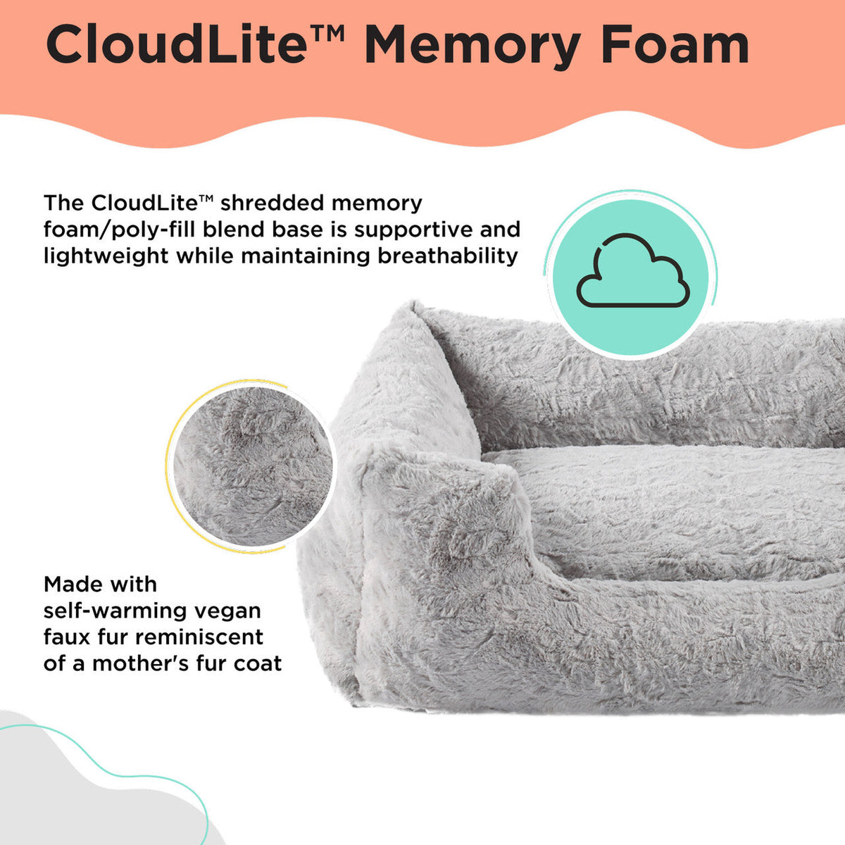Outward Hound Soothe & Snooze Lounge Lux Dog Bed, 36 x 27 in