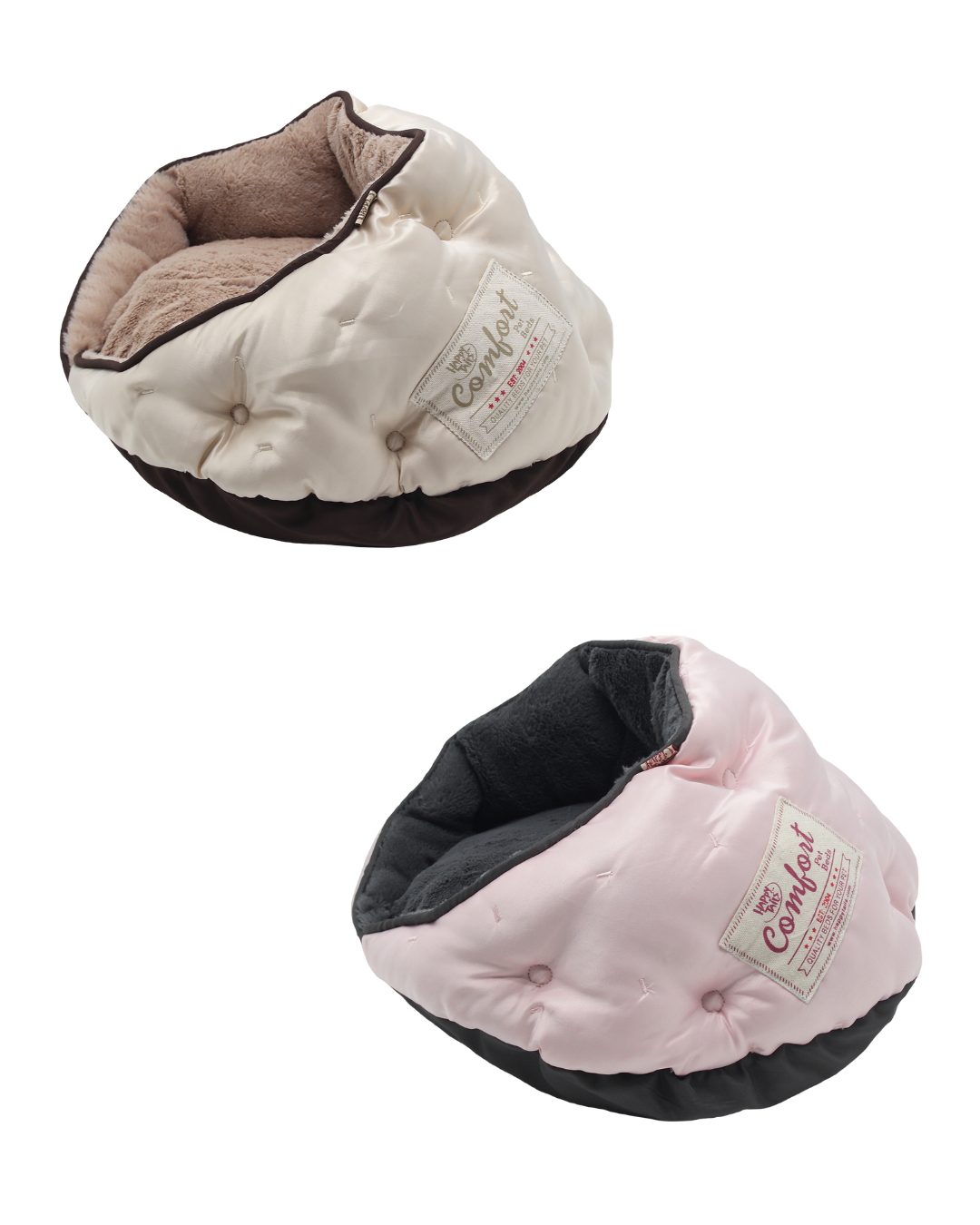 Happy Tails Luxe Satin Burrow Cat Bed