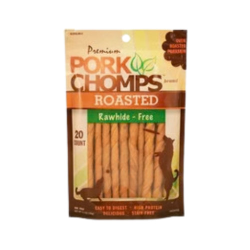 Scott Pet Pork Chomps Oven Roasted Porkskin Twists Rawhide-Free Dog Chews 20 ct