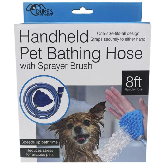 Kole Imports Handheld Pet Bathing Hose with Sprayer Brush 8 ft