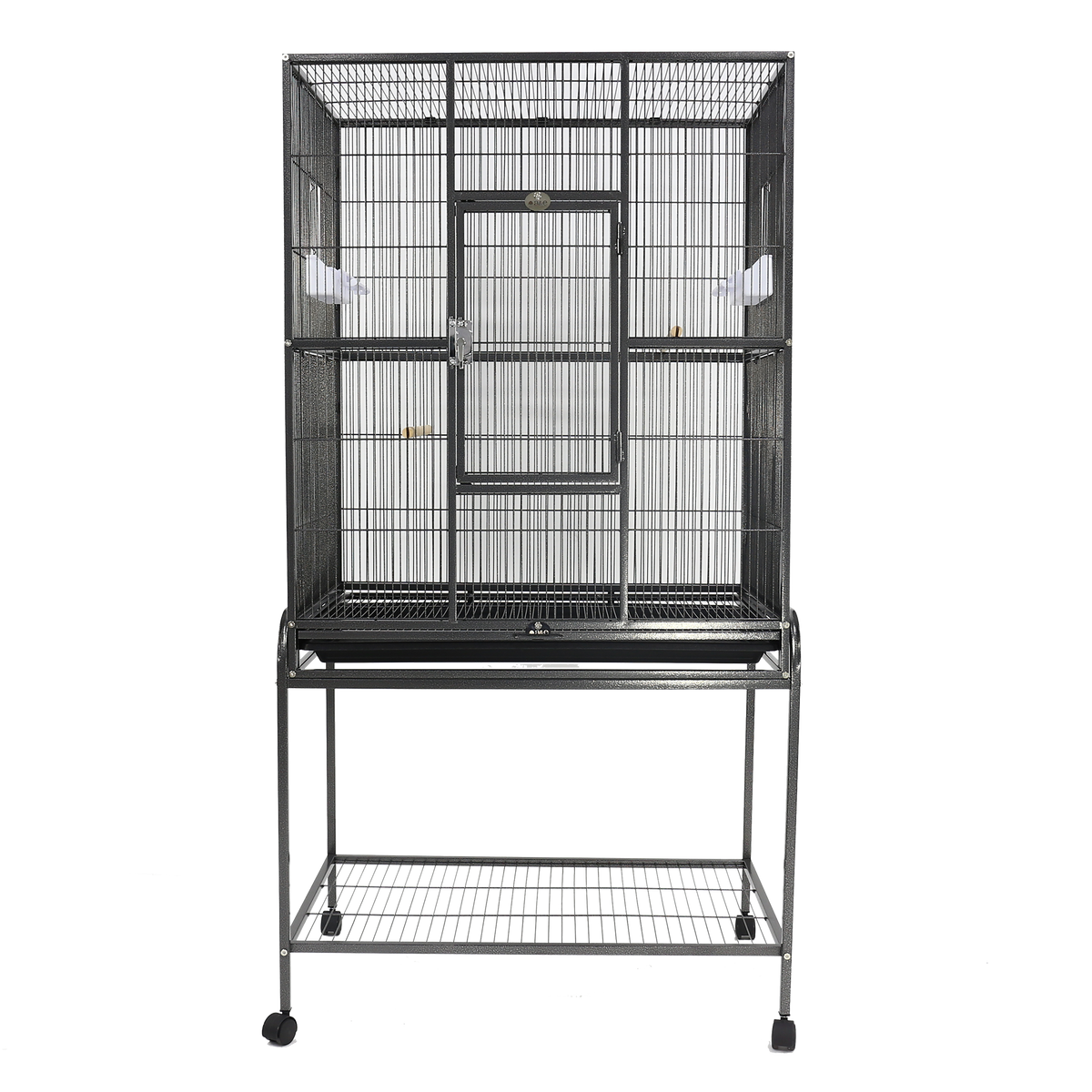 A&E Black Flight Bird Cage with Stand 31 x 20 x 62 in