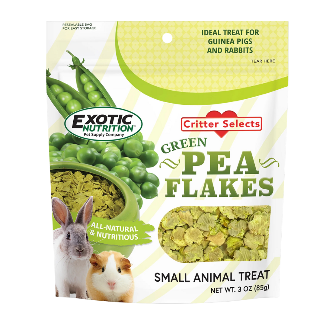 Exotic Nutrition Pet Supplies Green Pea Flakes Small Animal Treat 3 oz