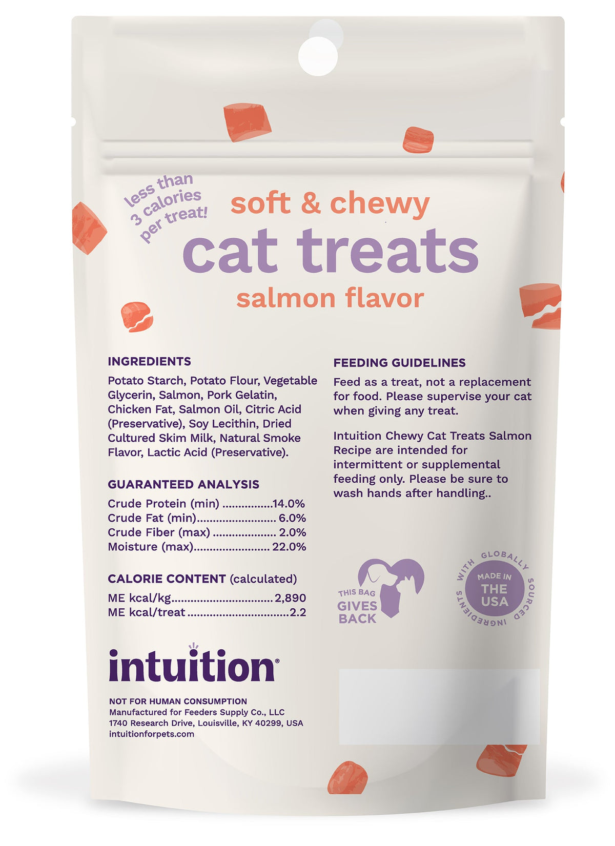 Intuition Salmon Recipe Soft & Chewy Cat Treats 3 oz