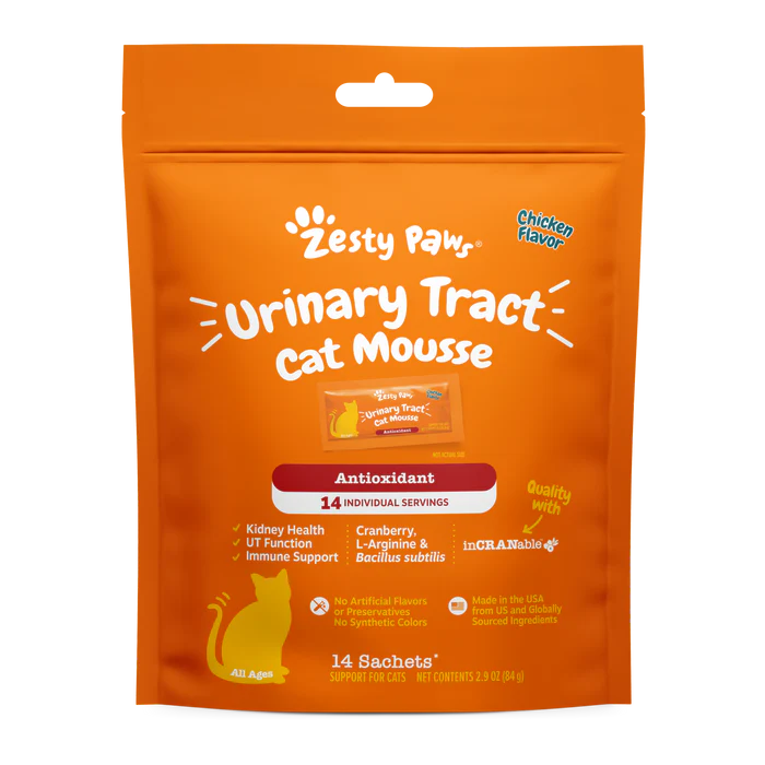 Zesty Paws Urinary Tract Cat Mousse Antioxidant Support for Cats 14 ct