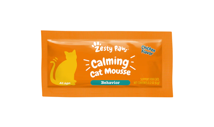 Zesty Paws Calming Cat Mousse Behavior Support for Cats 14 ct