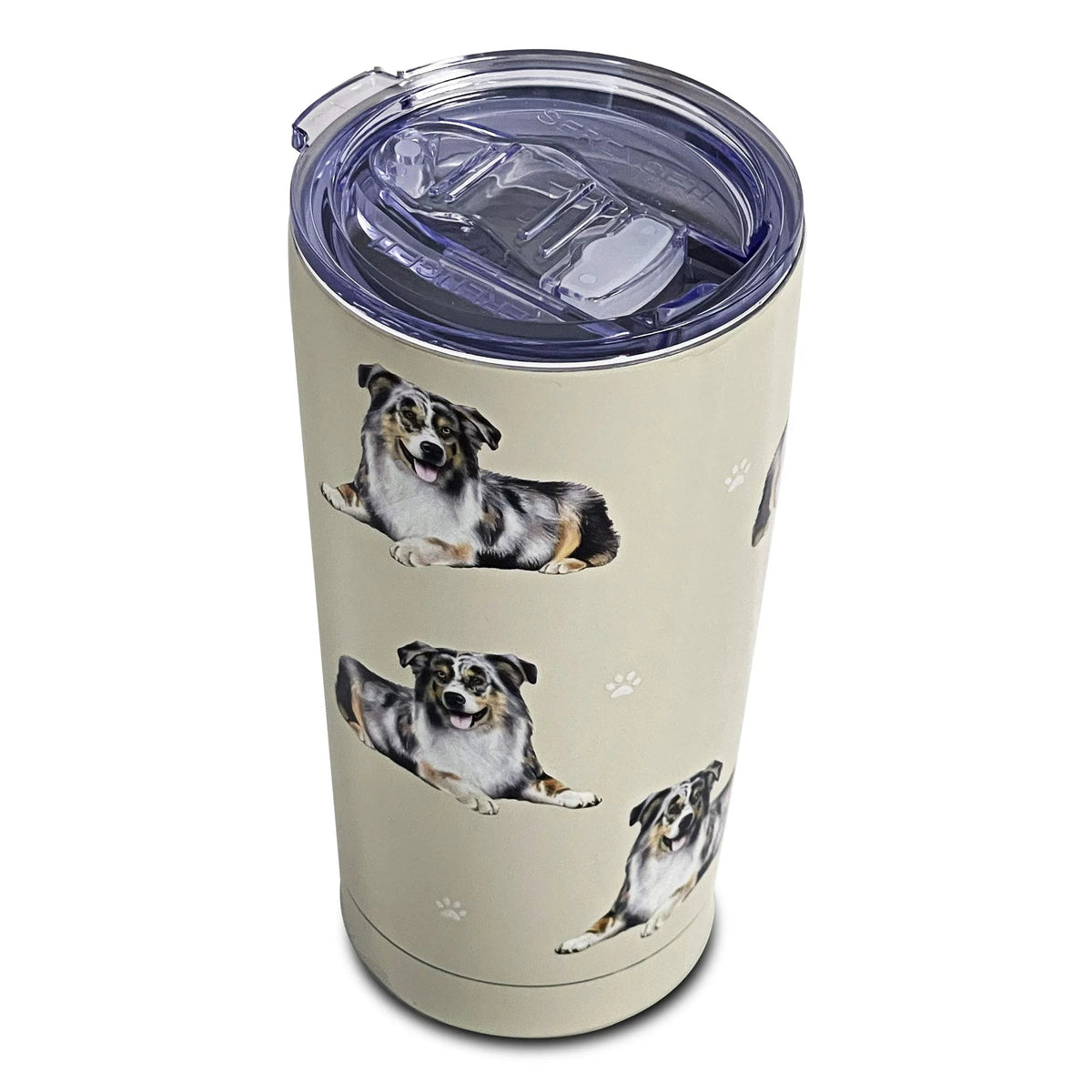 E & S Imports Serengeti Australian Shepherd Stainless Steel, Vacuum Insulated Tumbler with Spill Proof Lid 20 oz