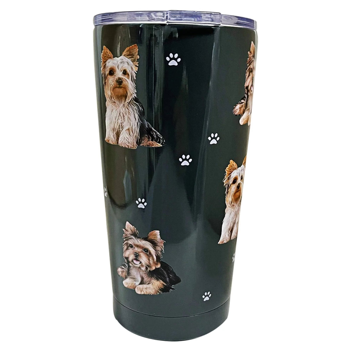 E & S Imports Serengeti Yorkie Stainless Steel, Vacuum Insulated Tumbler with Spill Proof Lid 20 oz