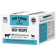 Vital Essentials Fusion Beef Dinner Patties Raw Grain-Free Frozen Dog Food 10 ct